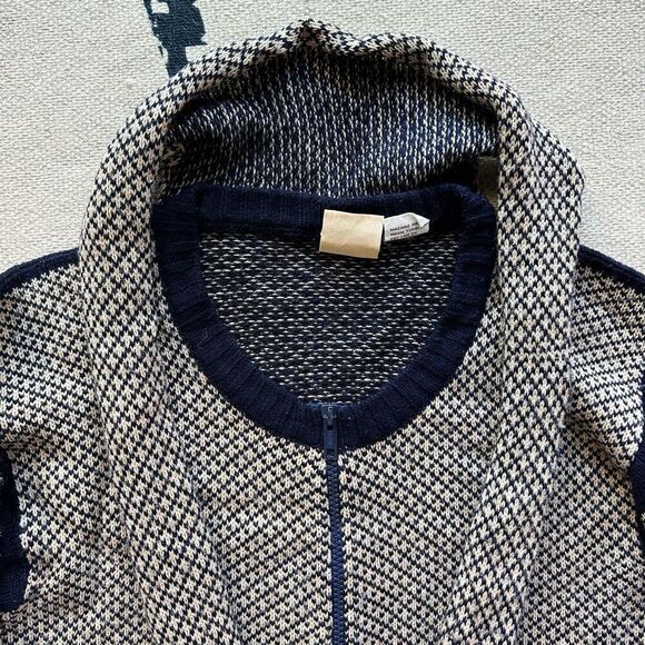 VTG 80s Tomboy of California‎ Geometric Sweater Cardigan Scarf Sz M - Picture 3 of 7